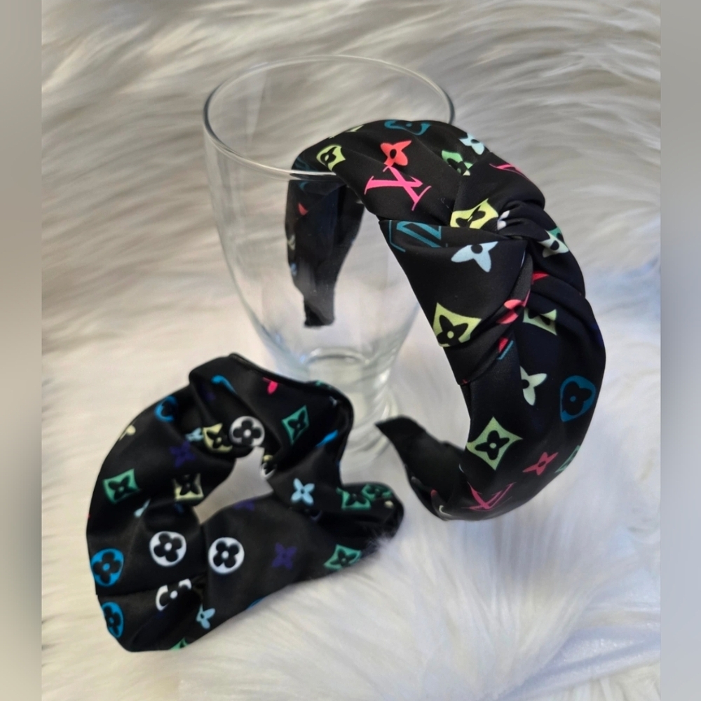 Multicolour Headband Scrunchies Set